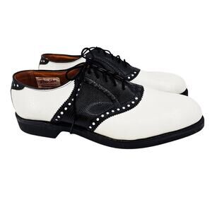 Vintage Pro-Shu Howard & Foster Black & White Leather Mens Golf Shoe 7N